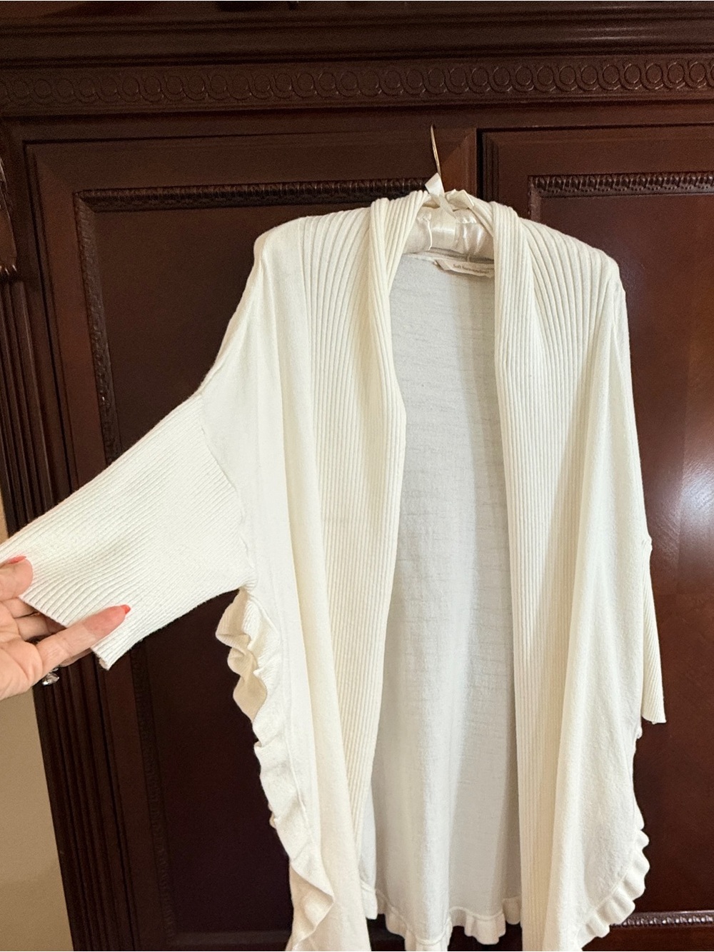 Soft Surroundings Draped Ruffle
Open Front Cardigan kimono
sleeves sz Exlg NWOT - Picture 3 of 10